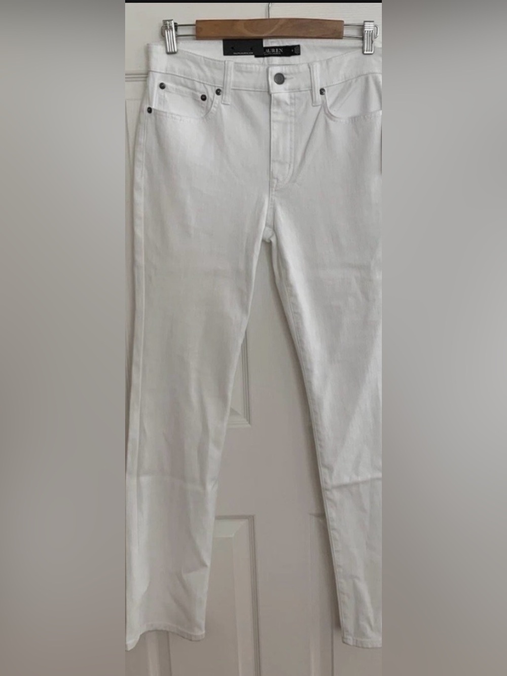 Ralph Lauren’s Women’s Mid-Rise Straight Leg Super Stretch Jeans -Size 14